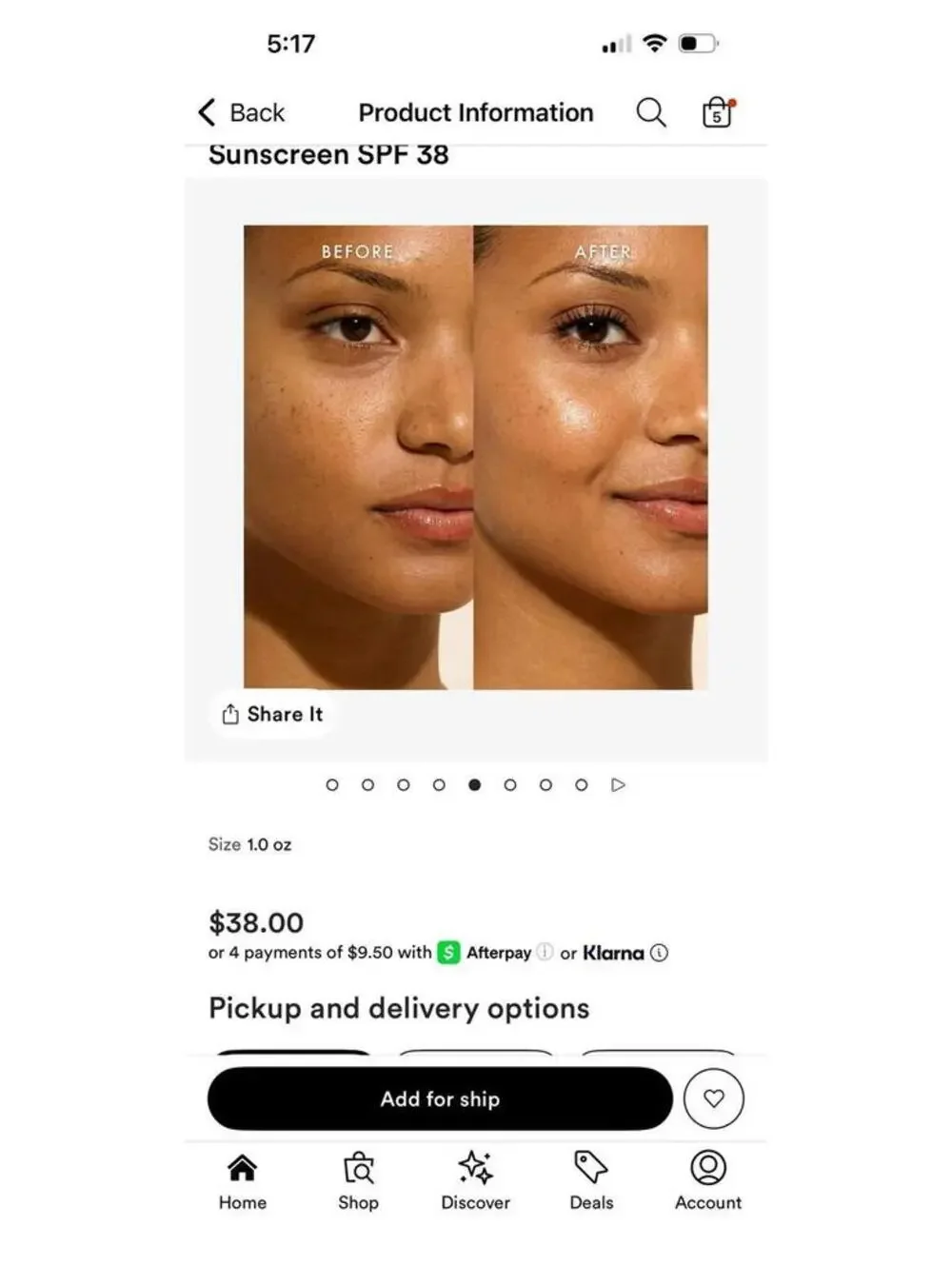 Kopari Sun Veil Illuminating Elixir Face Sunscreen SPF 38 - $38.00 retail
